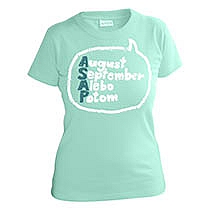 Vtipné mätové tričko s krátkym rukávom pre dievčatá s popisom August, September, Alebo, Potom teda ASAP v bubline z bavlny