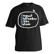 Veselé čierne chlapčenské tričko s krátkym rukávom s nápisom August, September, Alebo, Potom teda ASAP alebo as soon as possible v bubline z bavlny